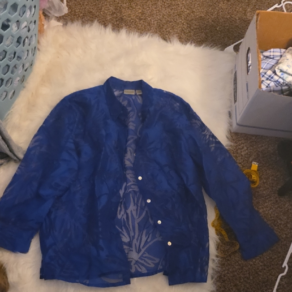 Chico's Blue Sheer Blouse